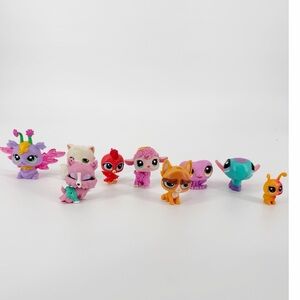 LPS Littlest Pet Shop Mini Figures Lot Of 8 Cat Dog Bird And More